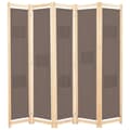 Miniatyrbillede 1 af 9: vidaXL 5-panels rumdeler 200 x 170 x 4 cm stof brun -  Rumdelere
