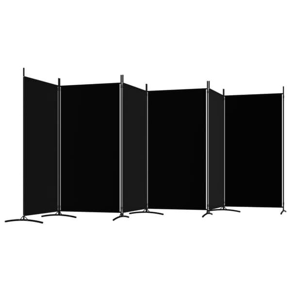 vidaXL 6-panels rumdeler 520x180 cm stof sort -  Rumdelere