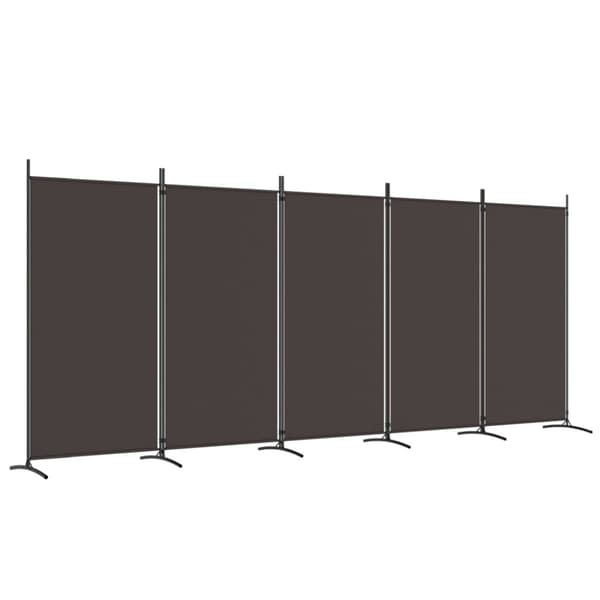 vidaXL 5-panels rumdeler 433x180 cm stof brun - Rumdelere