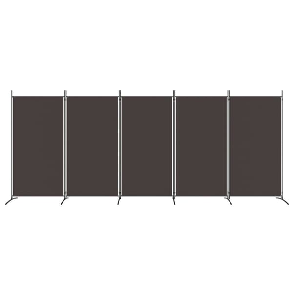 vidaXL 5-panels rumdeler 433x180 cm stof brun - Rumdelere