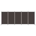 Miniatyrbillede 4 af 9: vidaXL 5-panels rumdeler 433x180 cm stof brun -  Rumdelere