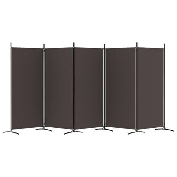 vidaXL 5-panels rumdeler 433x180 cm stof brun -  Rumdelere