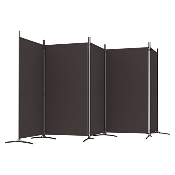 vidaXL 5-panels rumdeler 433x180 cm stof brun - Rumdelere
