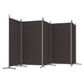 Miniatyrbillede 6 af 9: vidaXL 5-panels rumdeler 433x180 cm stof brun -  Rumdelere