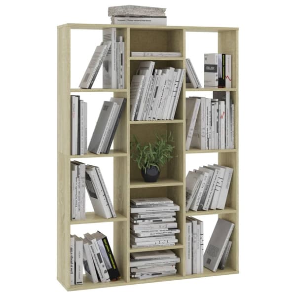 vidaXL Rumsavdelare/bokhylla sonoma-ek 100x24x140 cm konstruerat trä - Rumsavdelare