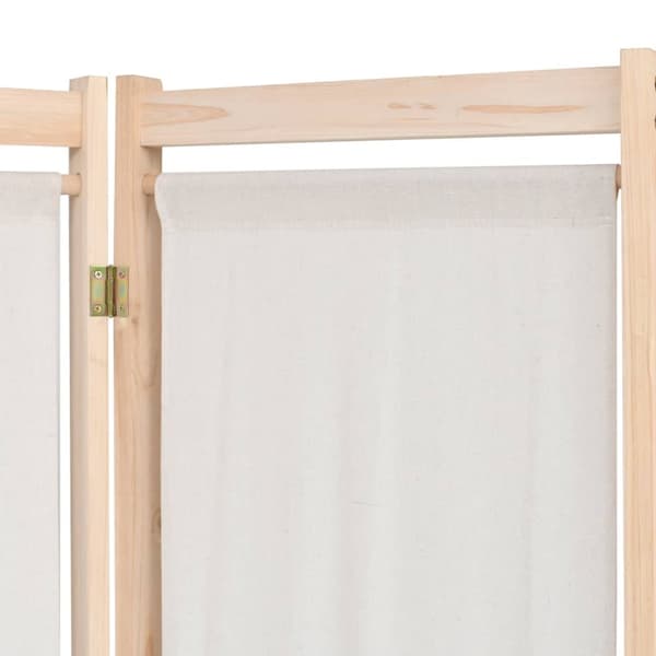 vidaXL 5-panels rumdeler 200 x 170 x 4 cm stof cremefarvet -  Rumdelere