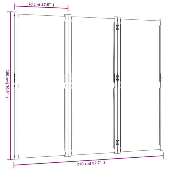vidaXL 3-panels rumdeler 210 x 180 cm mørkeblå -  Rumdelere