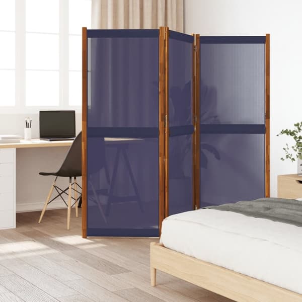 vidaXL 3-panels rumdeler 210 x 180 cm mørkeblå -  Rumdelere