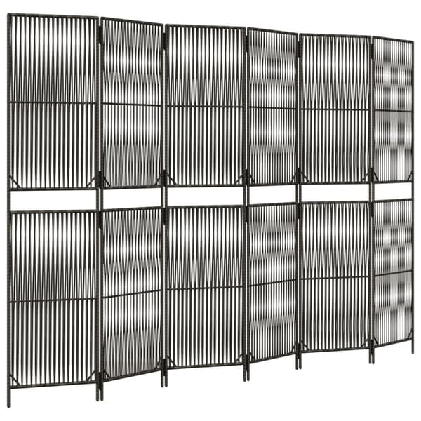 vidaXL rumdeler 6 paneler polyrattan grå - Rumdelere