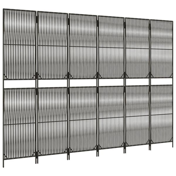 vidaXL rumdeler 6 paneler polyrattan grå - Rumdelere
