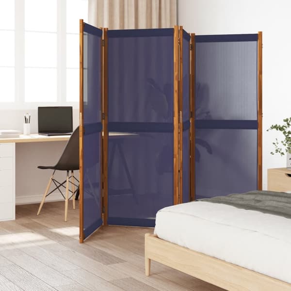 vidaXL Rumsavdelare 4 paneler mörkblå 280x180 cm - Rumsavdelare