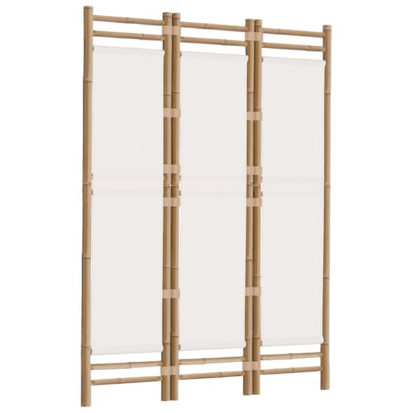 The Living Store 3-panels rumdeler 120 cm foldbar bambus og kanvas - Rumdelere