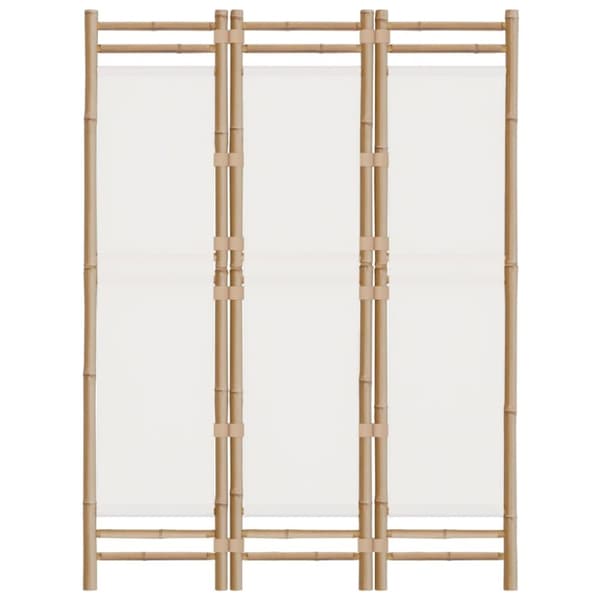 The Living Store 3-panels rumdeler 120 cm foldbar bambus og kanvas - Rumdelere
