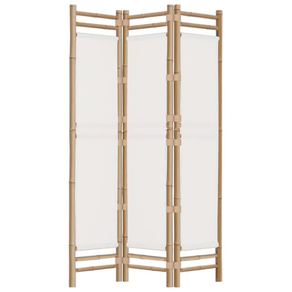 The Living Store 3-panels rumdeler 120 cm foldbar bambus og kanvas - Rumdelere