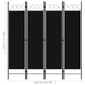 Miniatyrbillede 7 af 7: The Living Store 4-panels rumdeler 160x180 cm sort -  Rumdelere