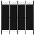 Miniatyrbillede 2 af 7: The Living Store 4-panels rumdeler 160x180 cm sort -  Rumdelere