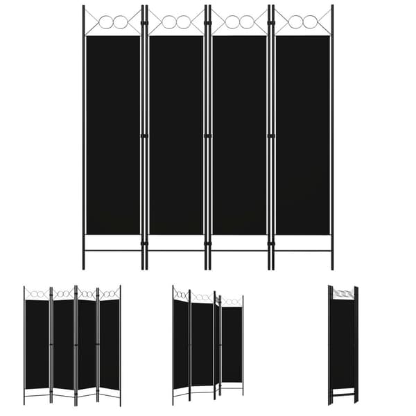 The Living Store 4-panels rumdeler 160x180 cm sort -  Rumdelere