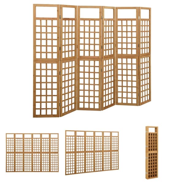 The Living Store 6-panels rumdeler/espalier 242,5x180 cm massivt grantræ - Rumdelere
