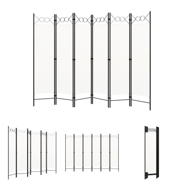 The Living Store 6-panels rumdeler 240 x 180 cm hvid -  Rumdelere