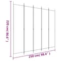 Miniatyrbillede 9 af 9: The Living Store 5-panels rumdeler 250x220 cm stof hvid -  Rumdelere