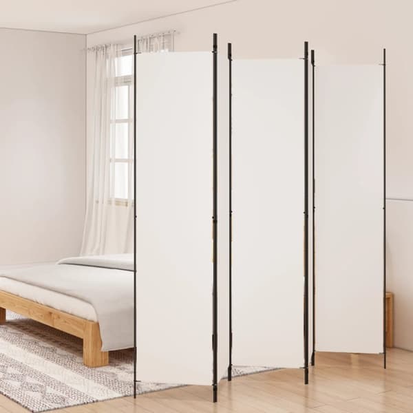 The Living Store 5-panels rumdeler 250x220 cm stof hvid - Rumdelere