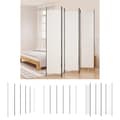 Miniatyrbillede 1 af 9: The Living Store 5-panels rumdeler 250x220 cm stof hvid -  Rumdelere