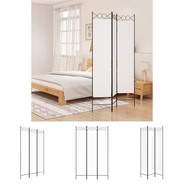 The Living Store 3-panels rumdeler 120x200 cm stof hvid -  Rumdelere