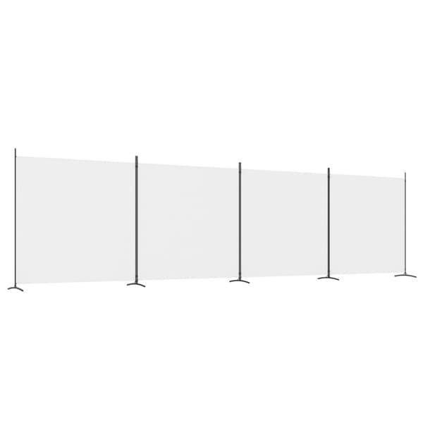 The Living Store 4-panels rumdeler 698x180 cm stof hvid -  Rumdelere
