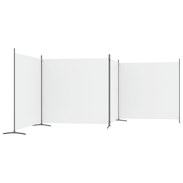 The Living Store 4-panels rumdeler 698x180 cm stof hvid -  Rumdelere