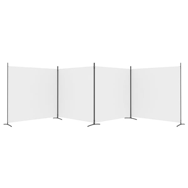 The Living Store 4-panels rumdeler 698x180 cm stof hvid -  Rumdelere