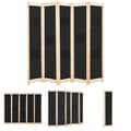 Miniatyrbillede 1 af 9: The Living Store 5-panels rumdeler 200 x 170 x 4 cm stof sort -  Rumdelere