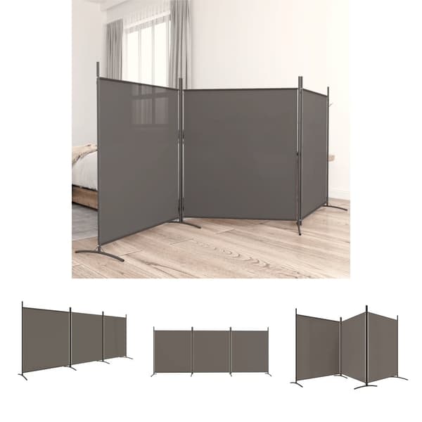 The Living Store 3-panels rumdeler 525x180 cm stof antracitgrå -  Rumdelere