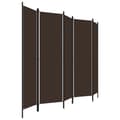 Miniatyrbillede 4 af 7: The Living Store 5-panels rumdeler 250 x 180 cm brun -  Rumdelere