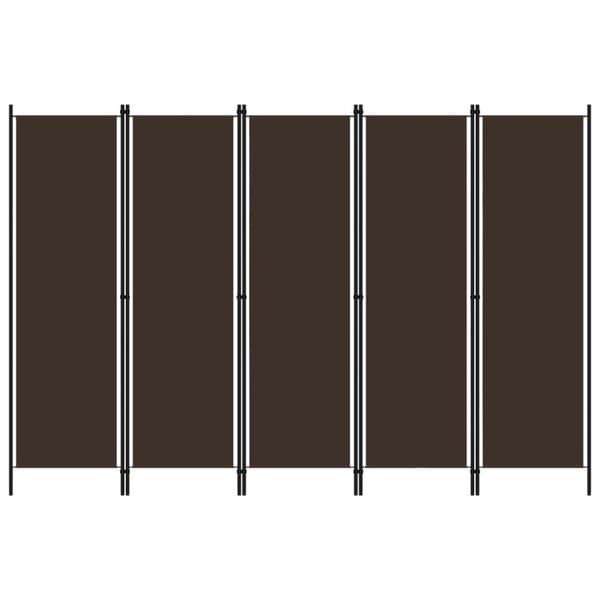 The Living Store 5-panels rumdeler 250 x 180 cm brun - Rumdelere