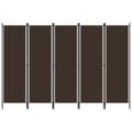 Miniatyrbillede 2 af 7: The Living Store 5-panels rumdeler 250 x 180 cm brun -  Rumdelere