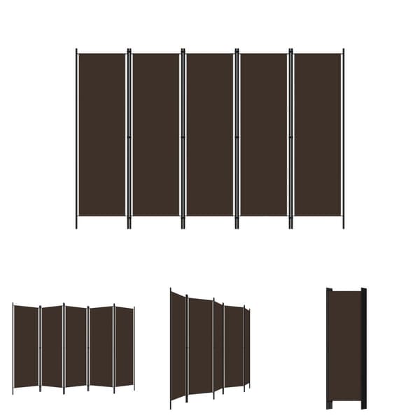 The Living Store 5-panels rumdeler 250 x 180 cm brun - Rumdelere