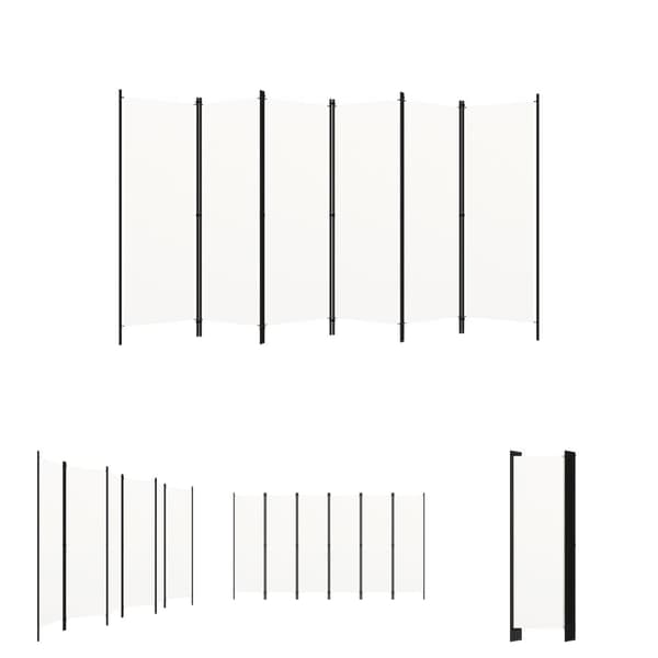 The Living Store 6-panels rumdeler 300 x 180 cm hvid -  Rumdelere