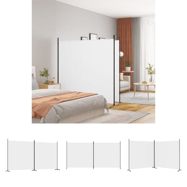 The Living Store 2-panels rumdeler 348x180 cm stof hvid -  Rumdelere