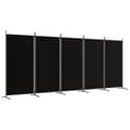 Miniatyrbillede 3 af 9: The Living Store 5-panels rumdeler 433x180 cm stof sort -  Rumdelere