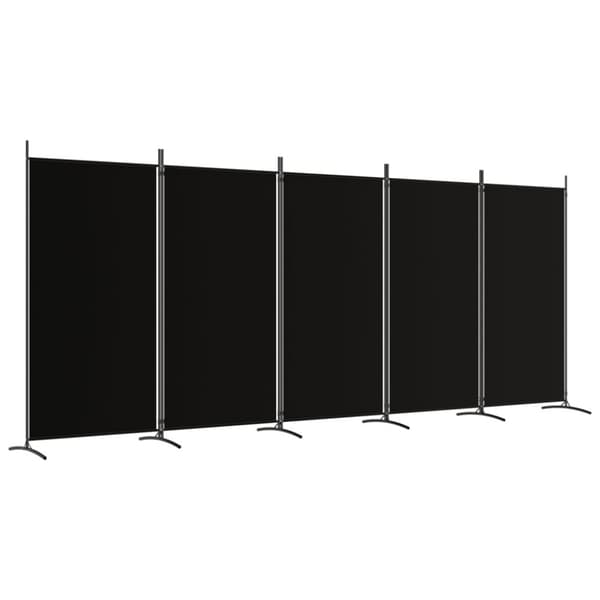 The Living Store 5-panels rumdeler 433x180 cm stof sort -  Rumdelere