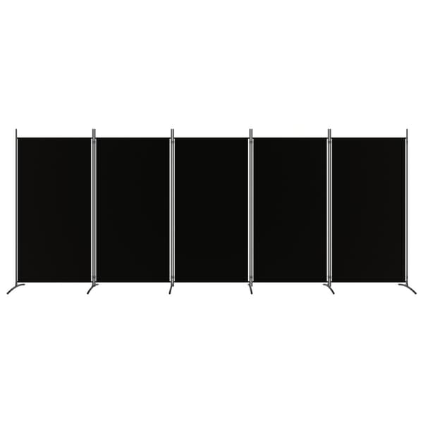 The Living Store 5-panels rumdeler 433x180 cm stof sort -  Rumdelere