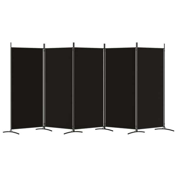 The Living Store 5-panels rumdeler 433x180 cm stof sort -  Rumdelere
