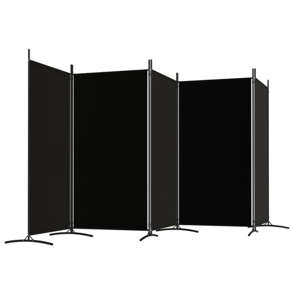 The Living Store 5-panels rumdeler 433x180 cm stof sort -  Rumdelere
