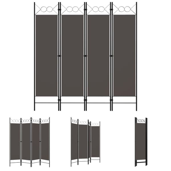 The Living Store 4-panels rumdeler 160x180 cm antracitgrå -  Rumdelere