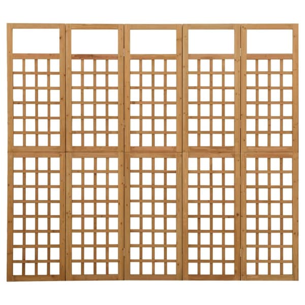 The Living Store 5-panels rumdeler/espalier 201,5x180 cm massivt grantræ -  Rumdelere