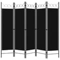 Miniatyrbillede 3 af 7: The Living Store 5-panels rumdeler 200x180 cm sort -  Rumdelere