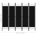Miniatyrbillede 7 af 7: The Living Store 5-panels rumdeler 200x180 cm sort -  Rumdelere