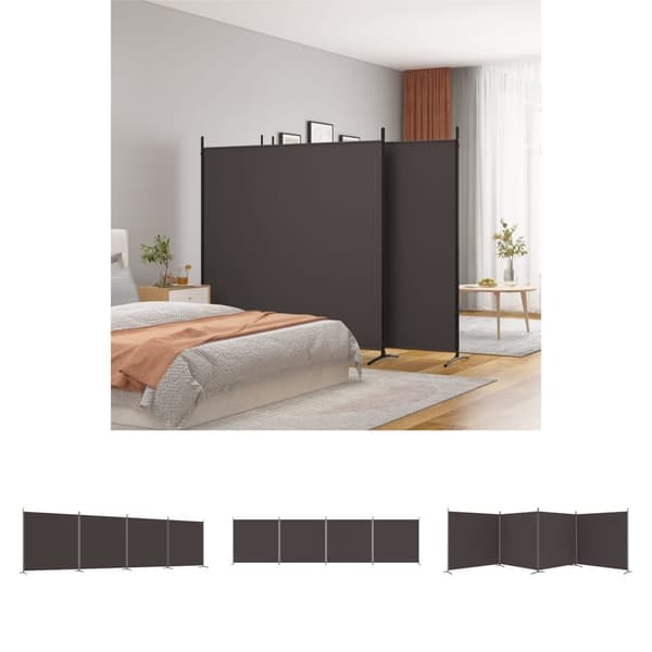 The Living Store Rumsavdelare 4 paneler brun 698x180 cm tyg - Rumsavdelare