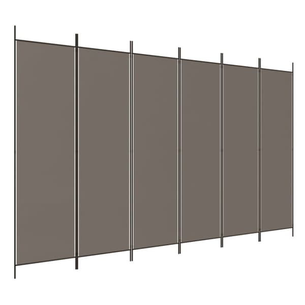The Living Store 6-panels rumdeler 300x220 cm stof antracitgrå - Rumdelere