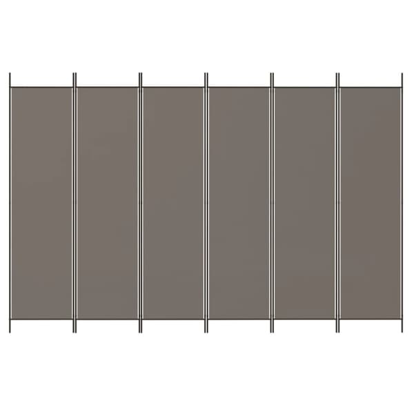 The Living Store 6-panels rumdeler 300x220 cm stof antracitgrå -  Rumdelere